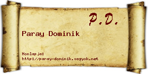 Paray Dominik névjegykártya